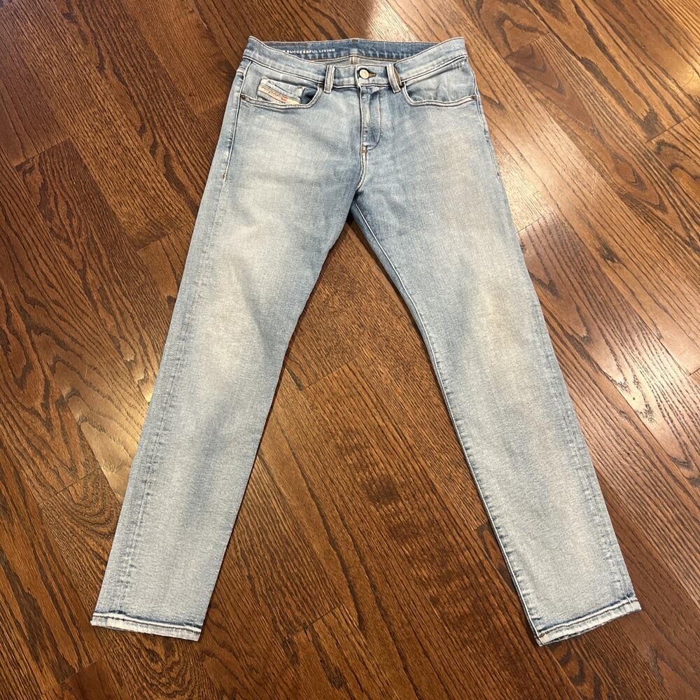 Men's DIESEL D-Strukt Slim Fit Tapered Light Blue Denim Jeans Size W30